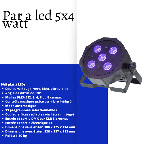 X2 Lyre beam 200/5r + X2 par a led + pied 