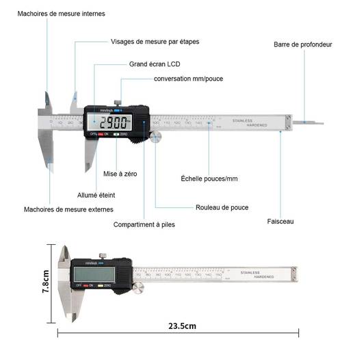 Pied a Coulisse Digital 150mm