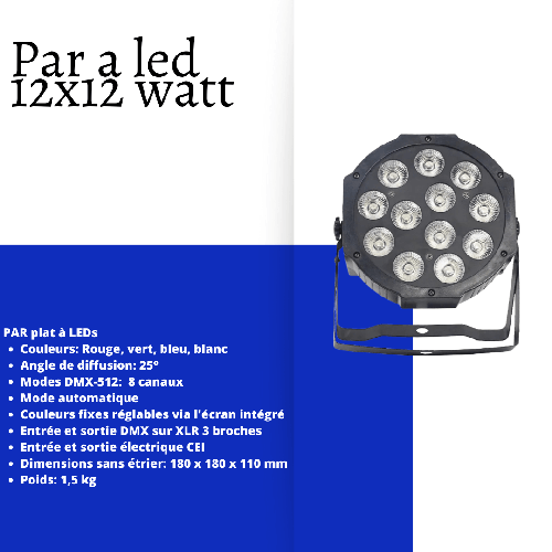 X8 Par leds 12x12w