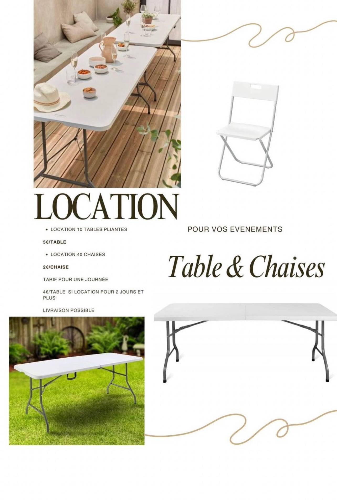 Chaises et tables