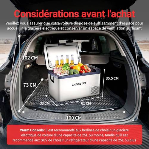 Glacière Electrique, 12 V/24V et 100-240 V, -20℃ à 20℃, Pour Voiture, Camion, Bateau, Camping-Car