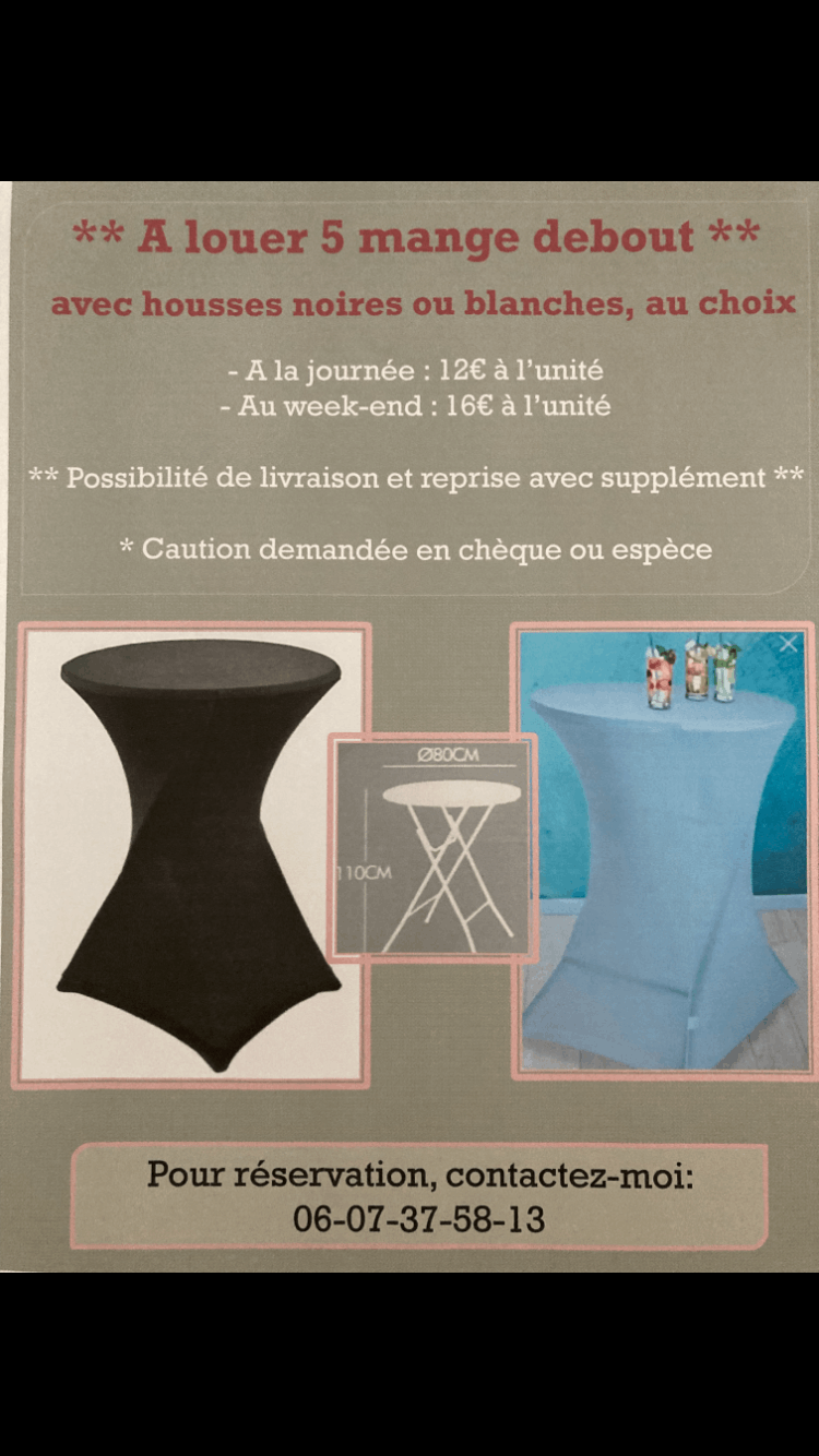 Location mange debout / table haute 