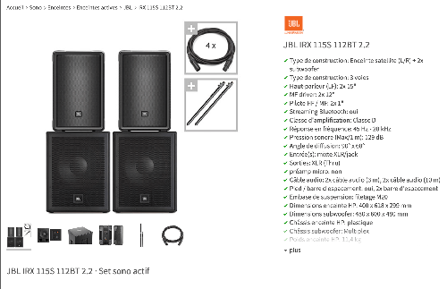 SONO JBL IRX (TOP + SUB) BT