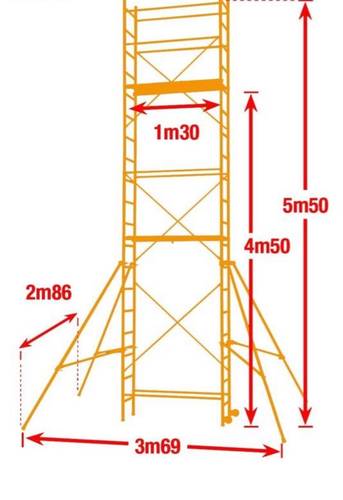 Loue échafaudage 6,70m