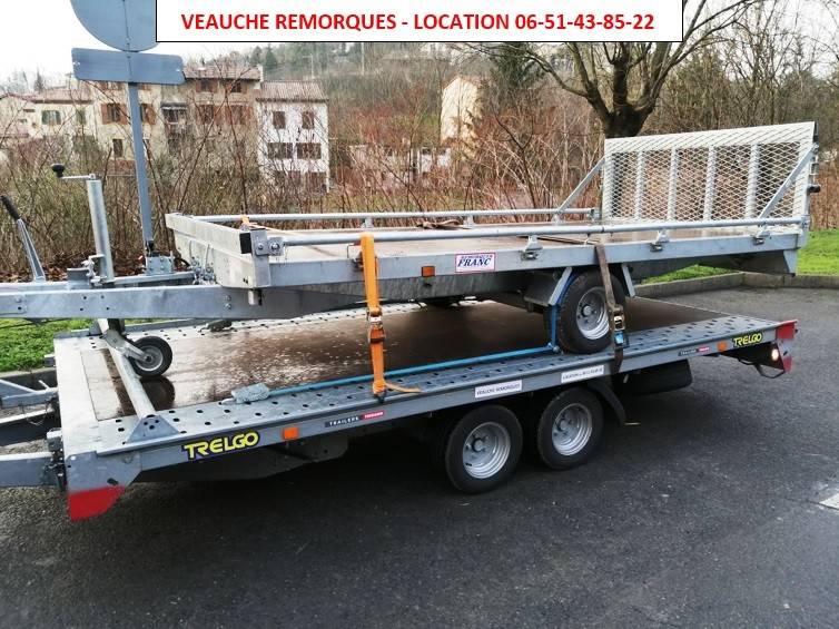 REMORQUE PLATEAU 4mx2m + TREUIL CHARGE UTILE 2 TONNES