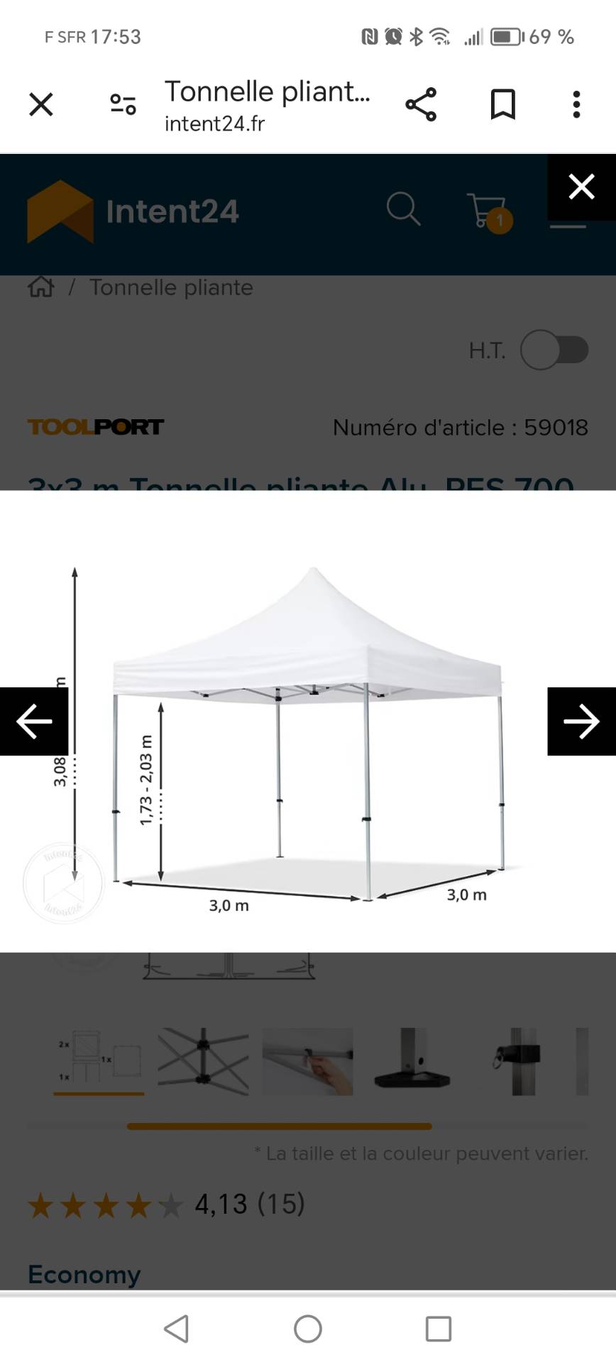 Barnum 3x3m